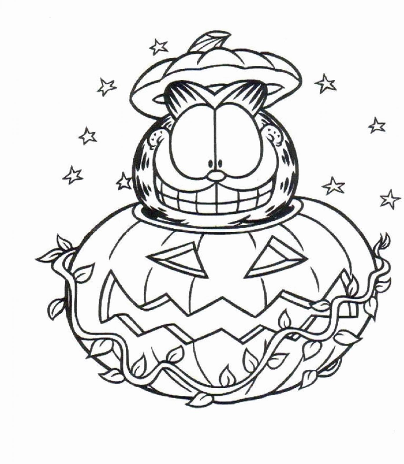 garfield halloween coloring pages - photo #1
