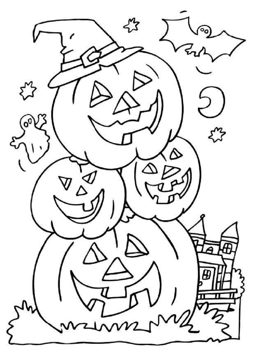 halloween coloring full pages - photo #8
