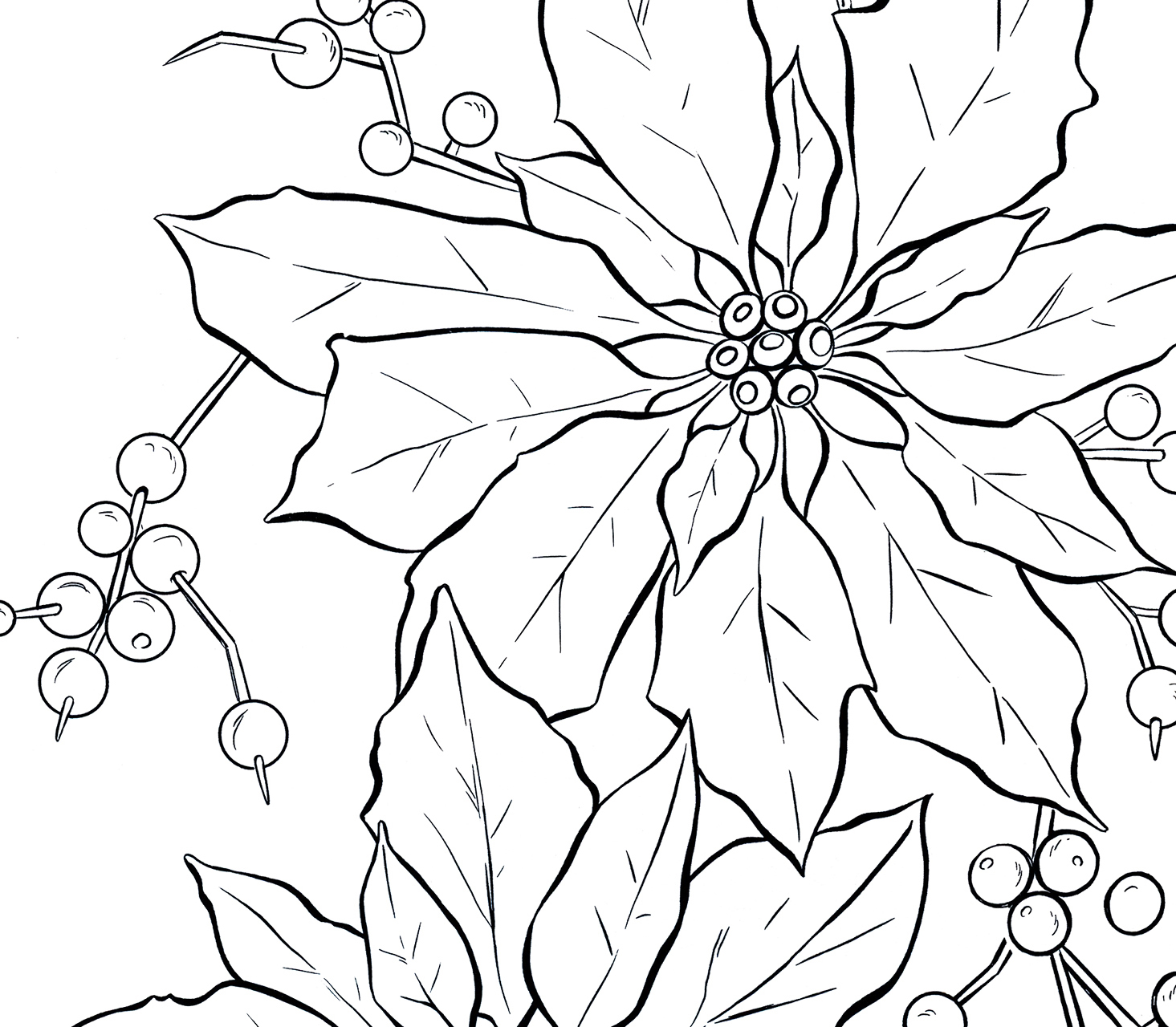 Printable Poinsettia Coloring Pages