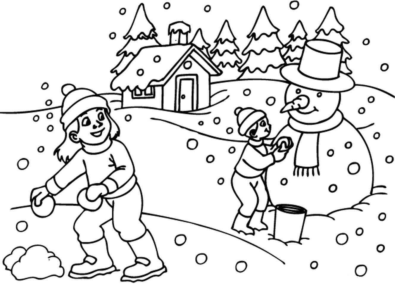 winter theme coloring pages - photo #23