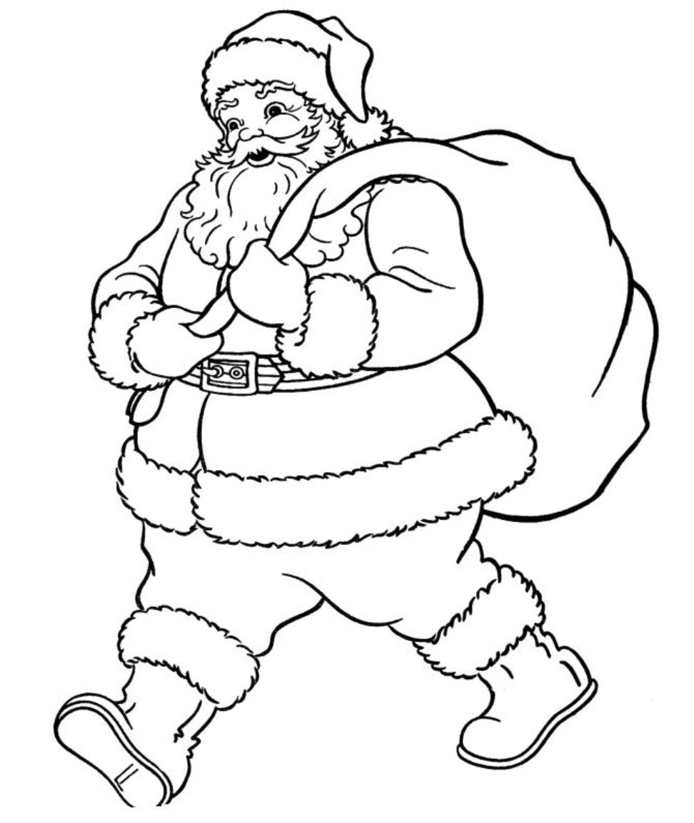 santa drawing a bath Colouring Pages page 2