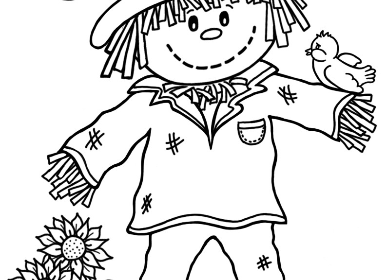 kids scarecrow coloring pages - photo #25