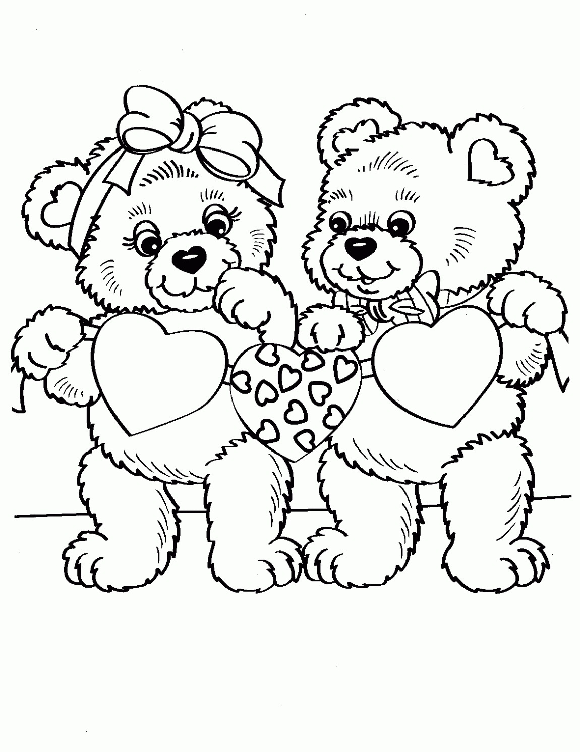 valentine bear coloring pages - photo #34
