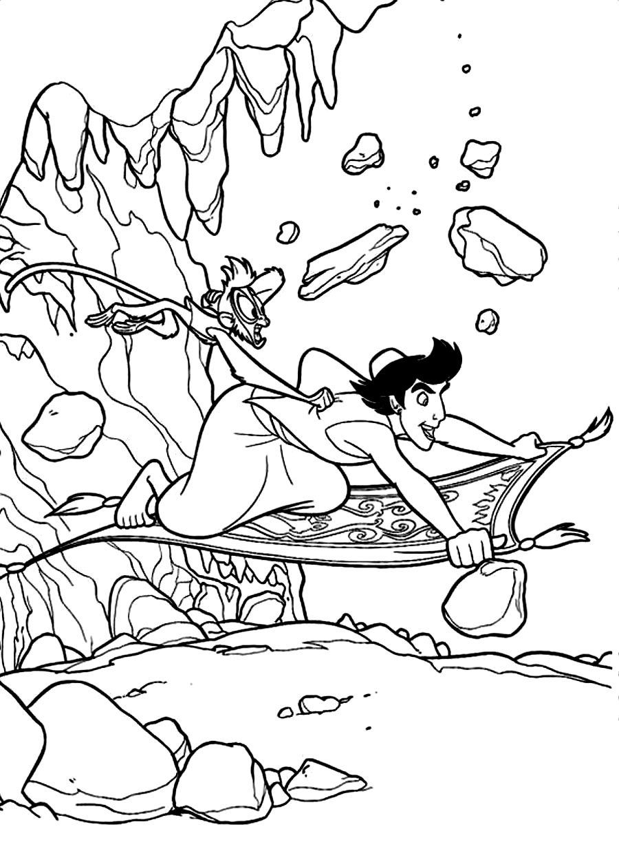 Aladdin Magic Carpet Coloring Page Coloring Pages