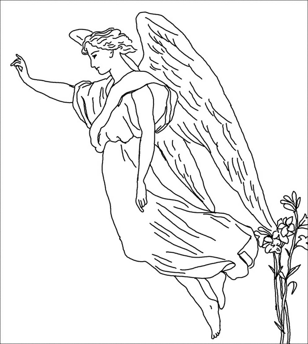Free coloring pages of little angels drawings