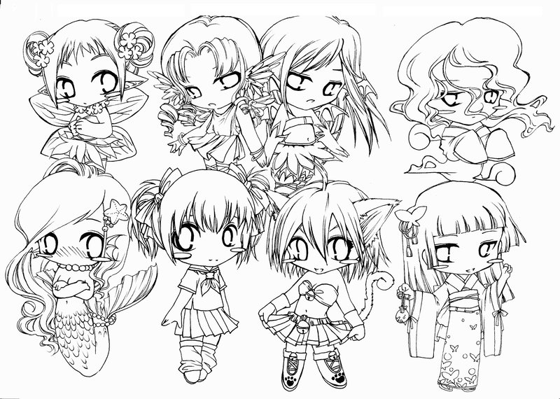 chibi couples coloring pages - photo #36