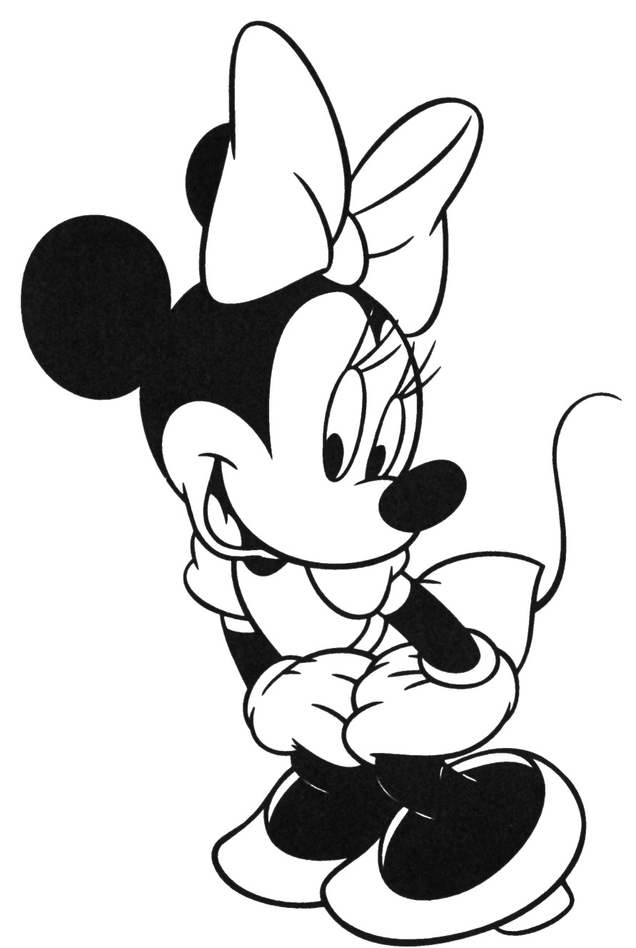 Trace Minnie Mouse Colouring Pages