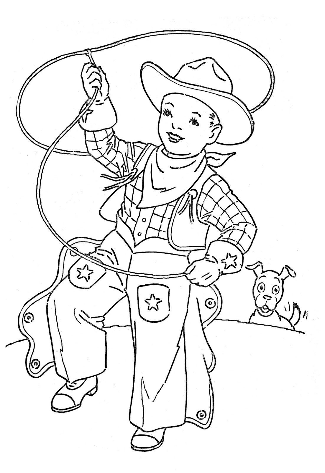 Cowboy Coloring Sheets