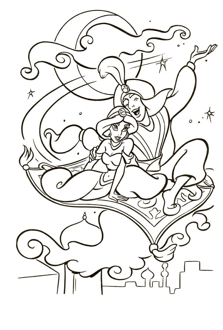 Aladdin Magic Carpet Coloring Page Coloring Pages