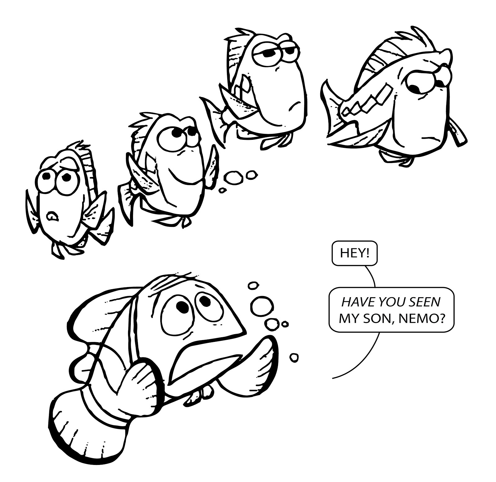 Collection of Nemo Coloring Sheets