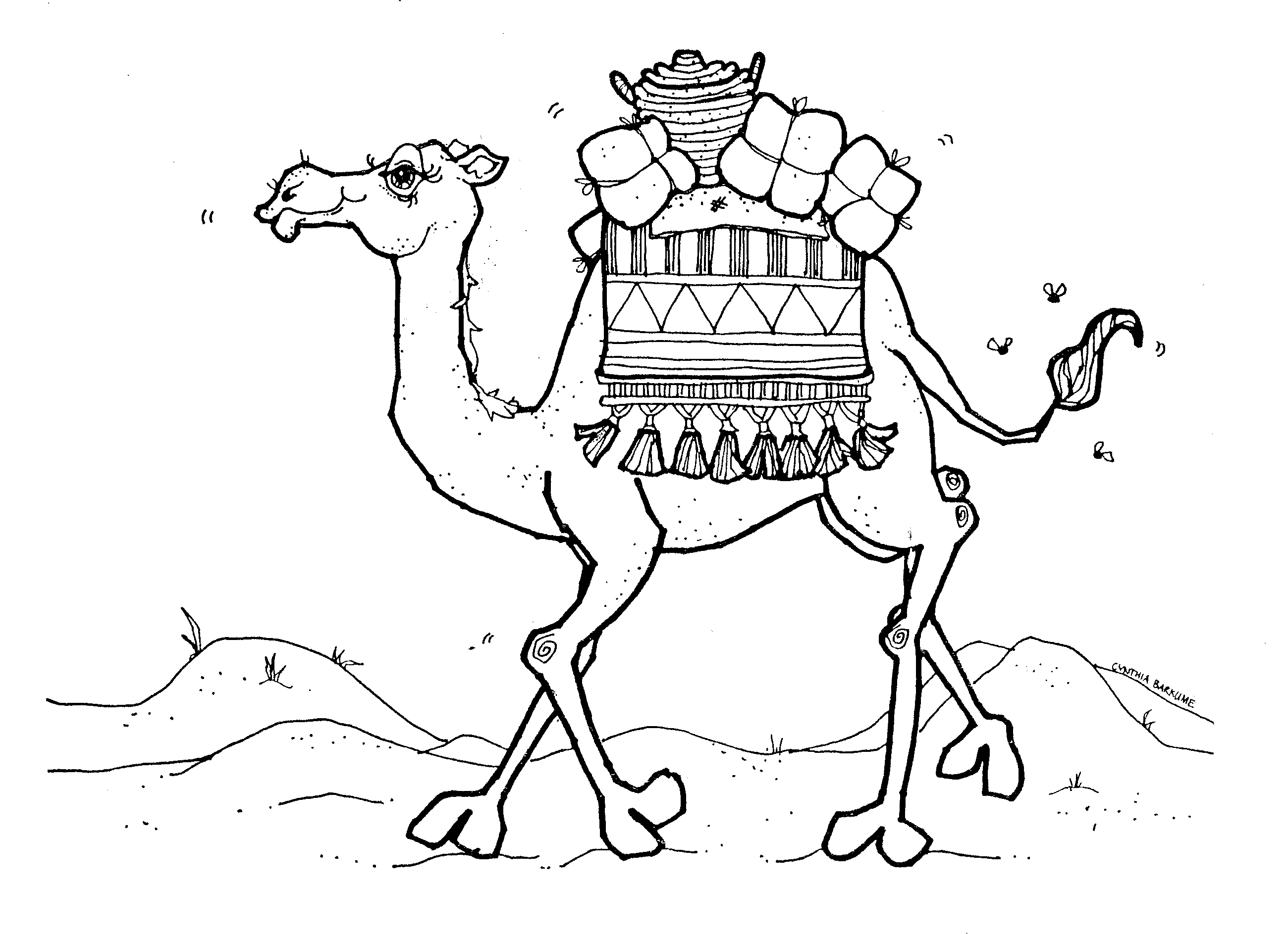 camel pages for coloring - photo #16