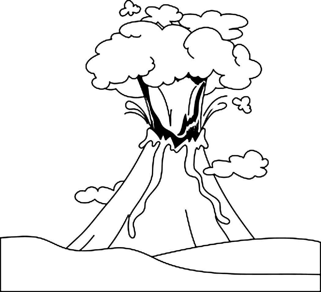 coloring pages volcano - photo #30