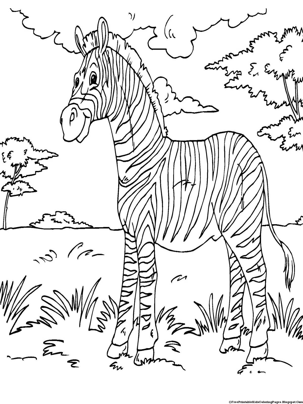 zebra full page coloring pages - photo #27