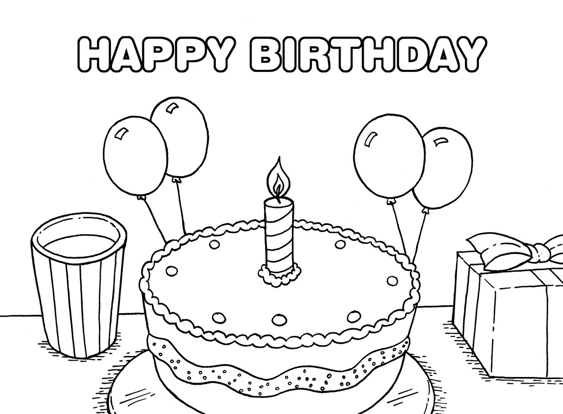 Printable Happy Birthday Coloring Pages | ColoringMe.com