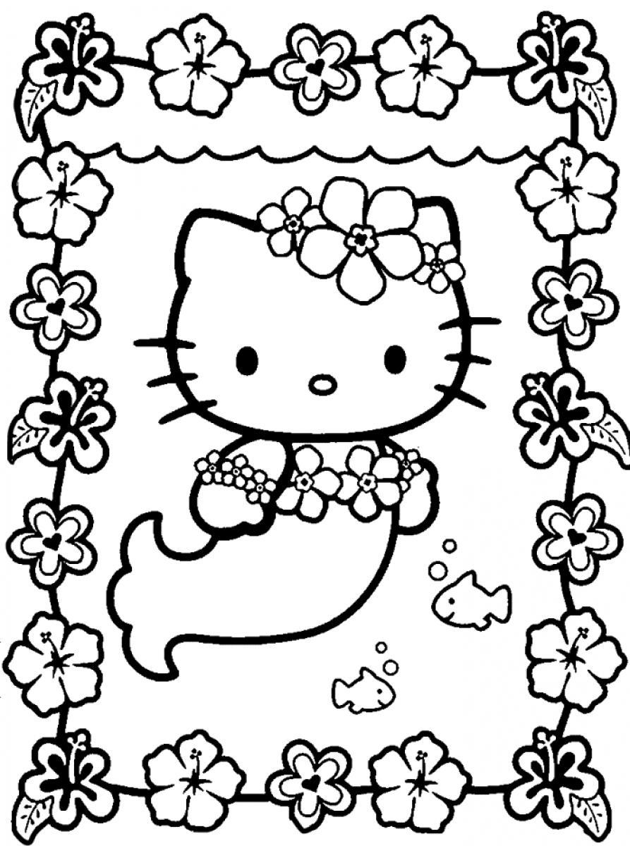 Printable Mermaid Coloring Pages Sheets 100 Kitty