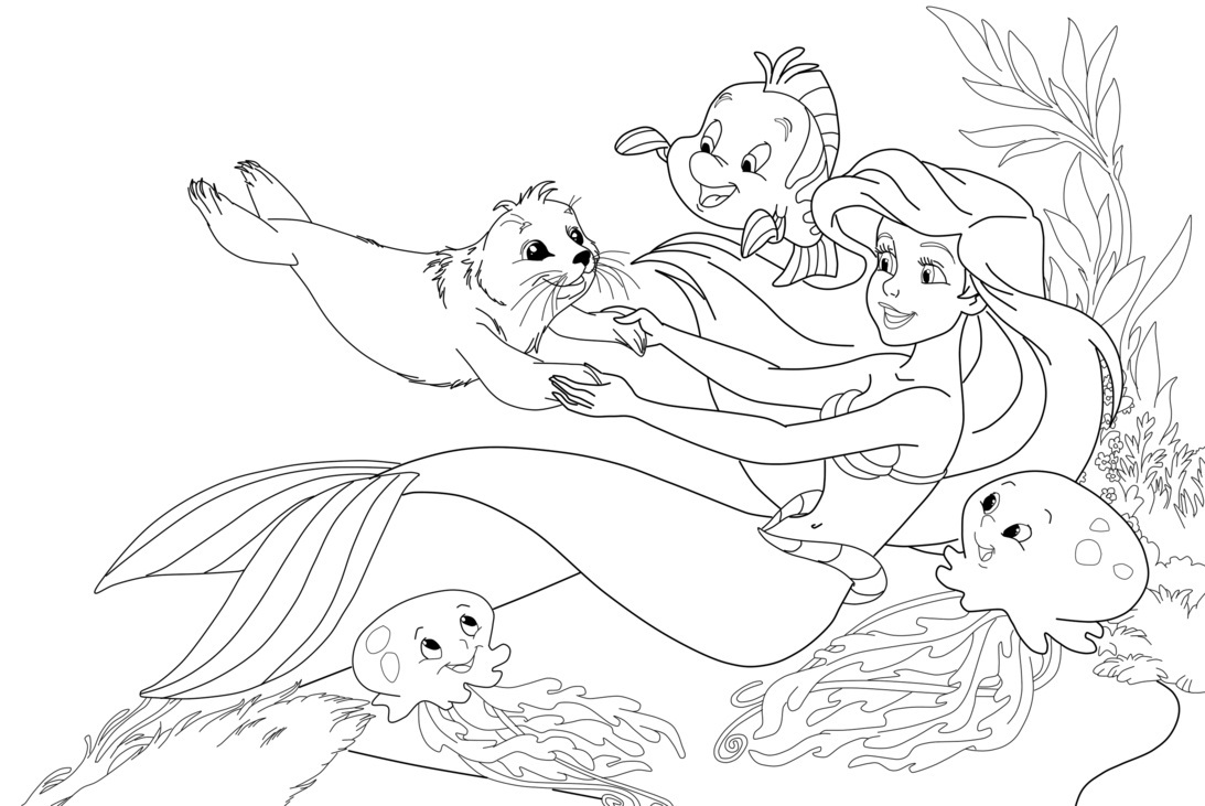 Printable Little Mermaid Coloring Pages | ColoringMe.com