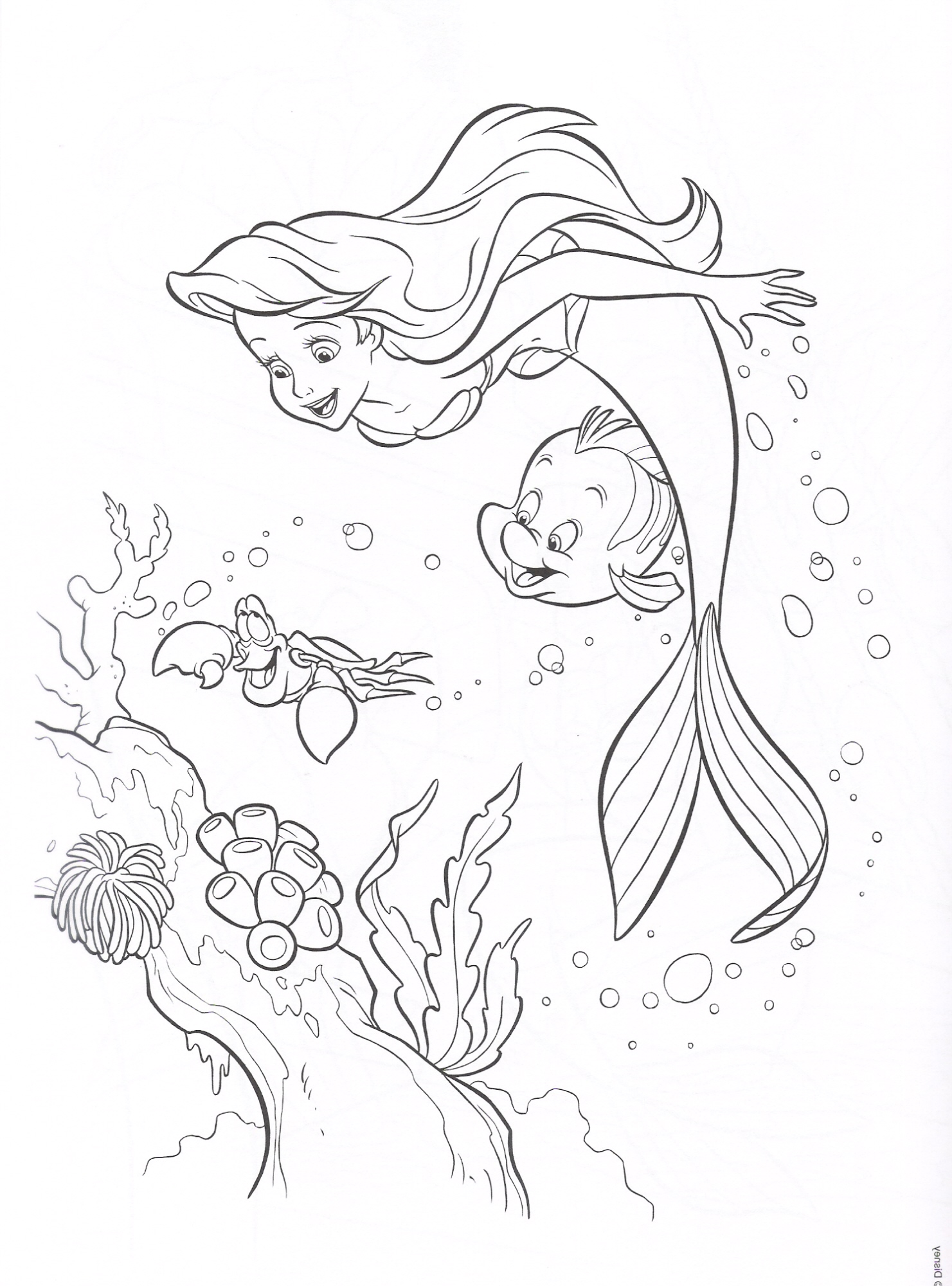 a little mermaid coloring pages - photo #38