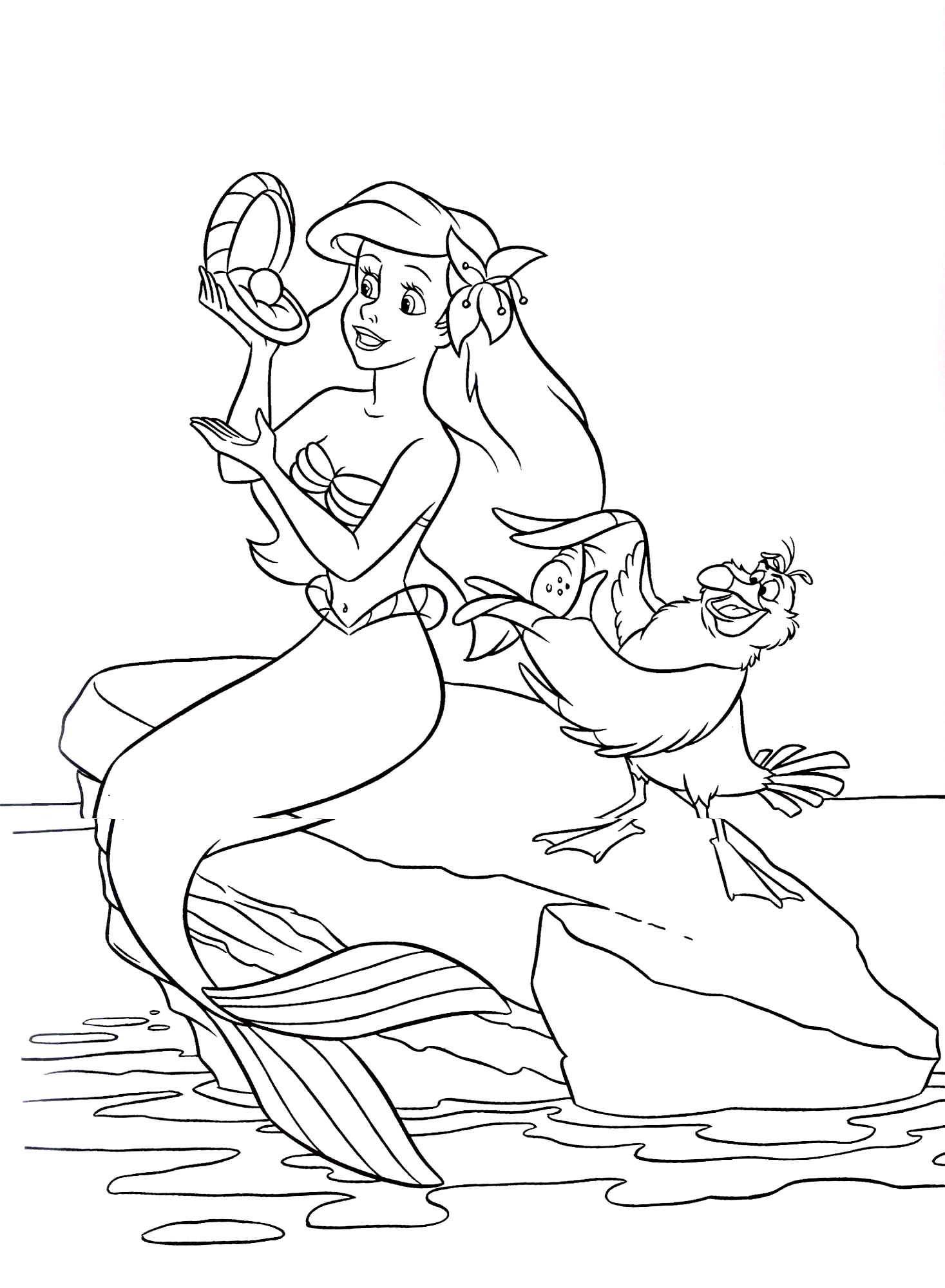queen mermaid coloring pages - photo #31