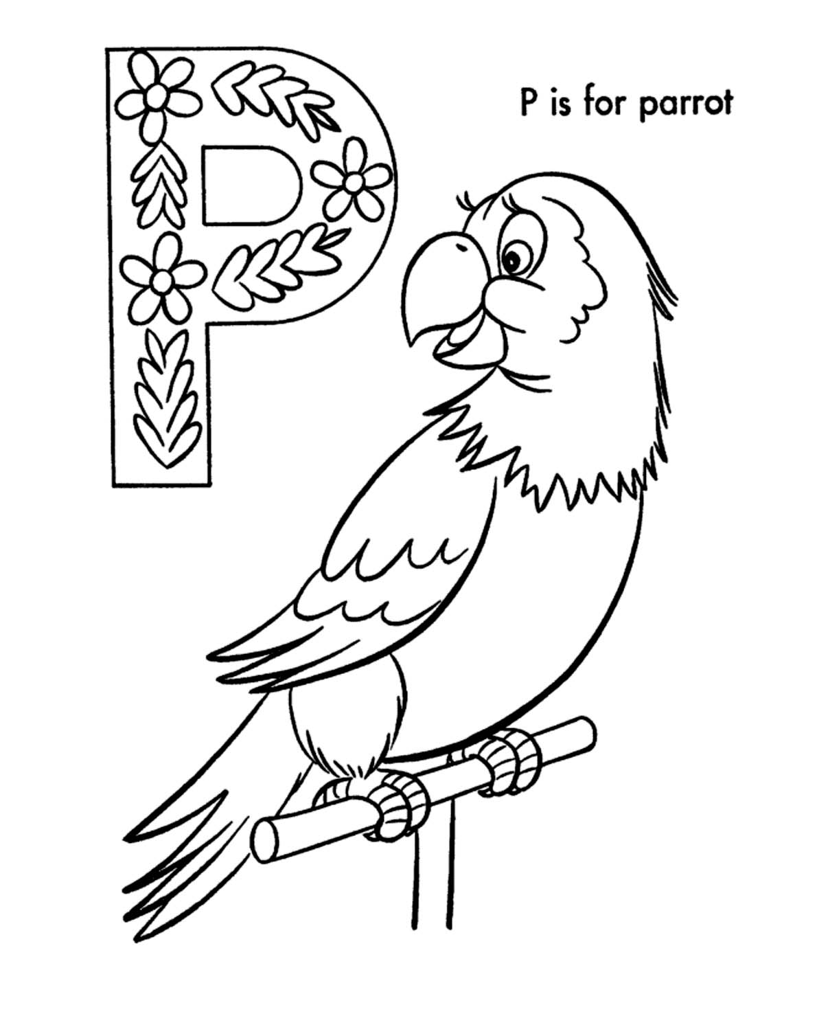 p coloring pages for kids - photo #23