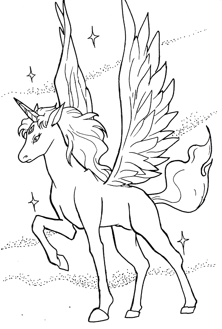 unicorn and pegasus coloring pages - photo #9