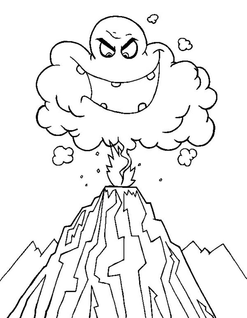 coloring pages volcano - photo #11