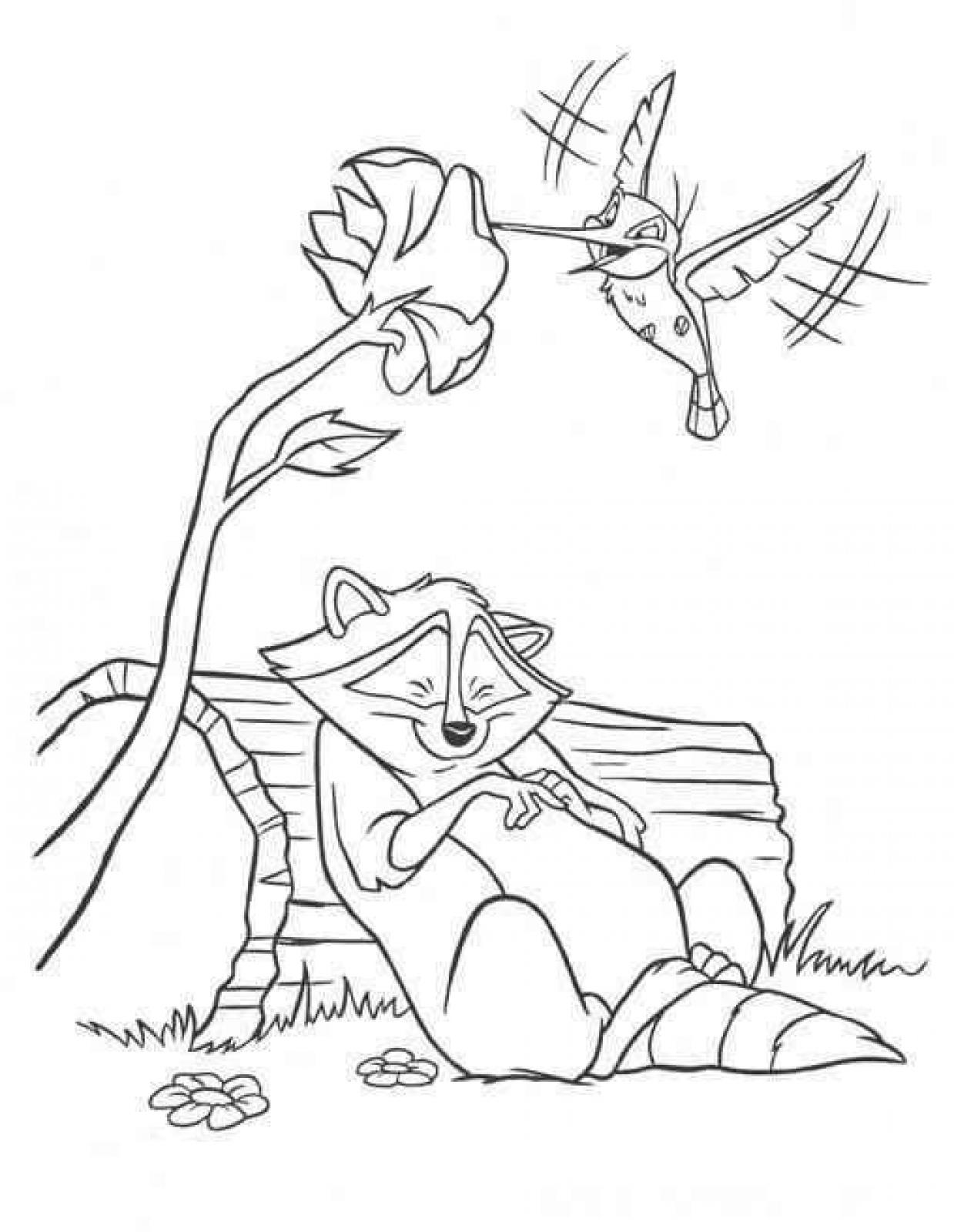racoon in a tree coloring pages - photo #27