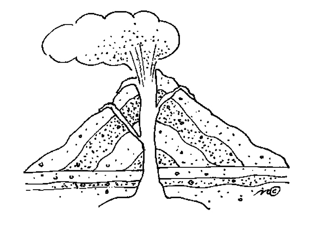 coloring pages volcano - photo #18