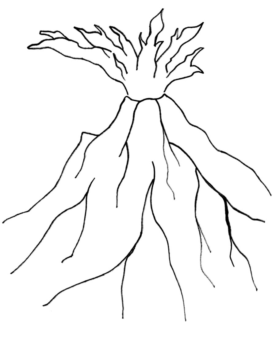 coloring pages volcano - photo #29
