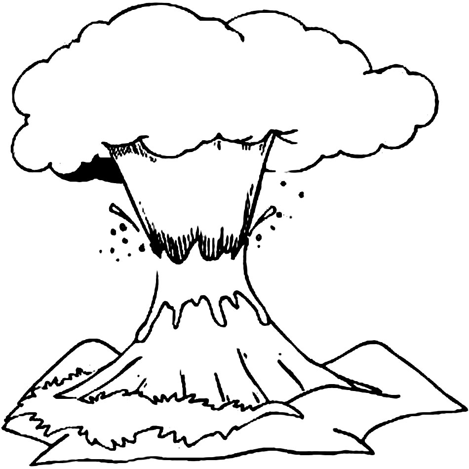 coloring pages volcano - photo #17
