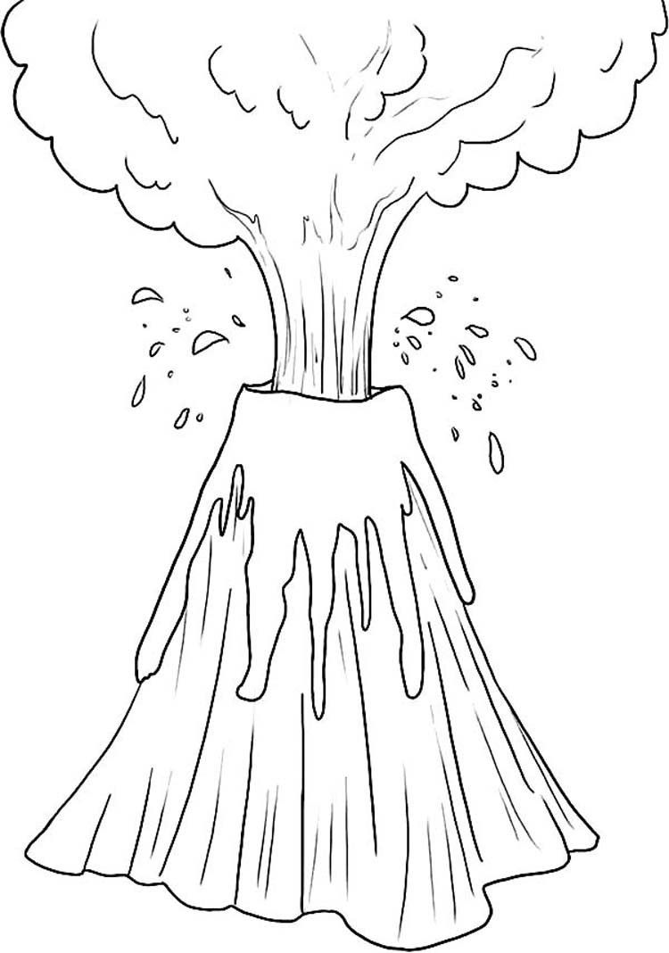 coloring pages volcano - photo #4