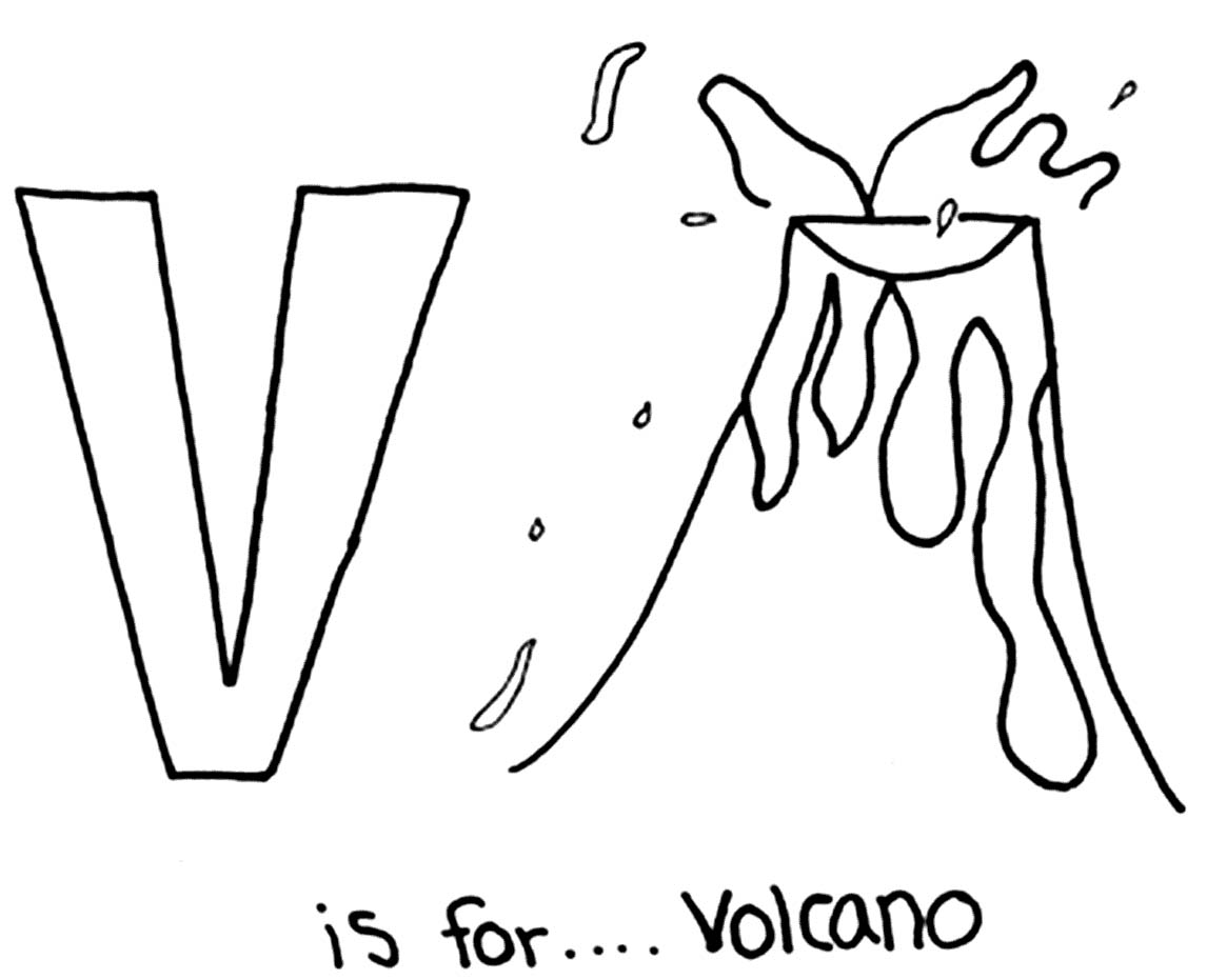 coloring pages volcano - photo #33