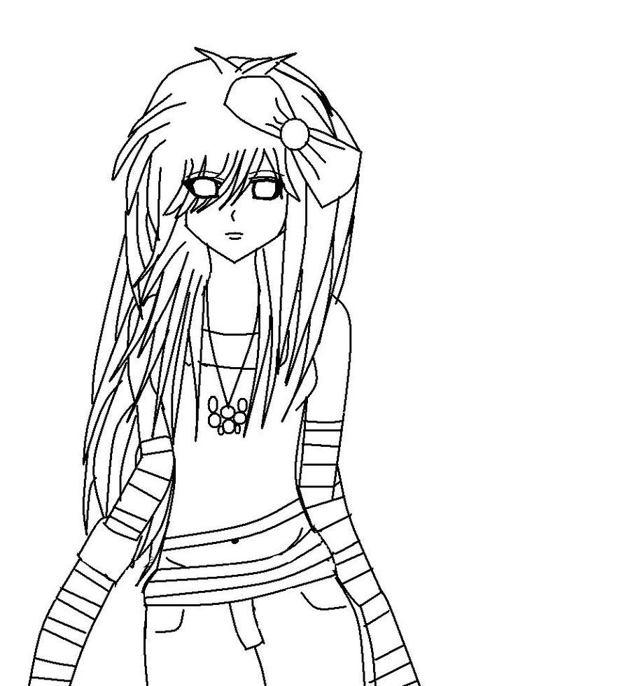 Emo Coloring Sheets Emo Anime Girl Coloring Pages