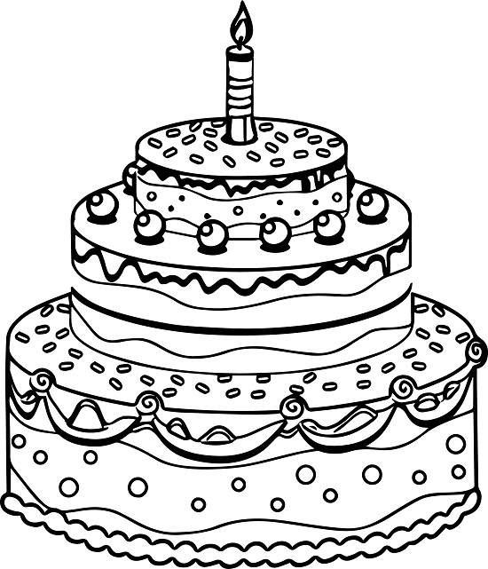 birthday cake pictures coloring pages - photo #19
