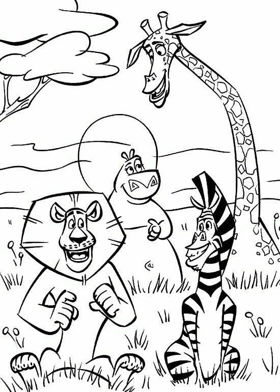 madagascar movie characters coloring pages - photo #6
