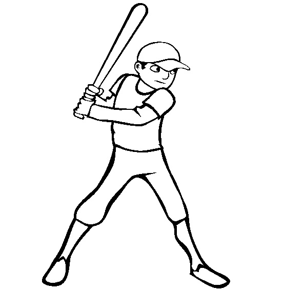 Printable Baseball Coloring Pages Player Bats
