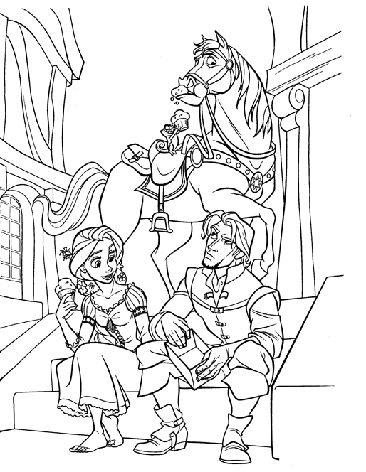 tangled coloring pages maximus ticket - photo #7