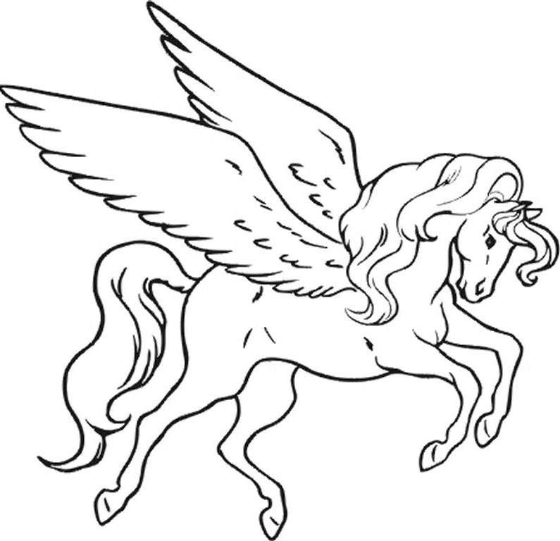 Flying Unicorn Coloring Pages Cats