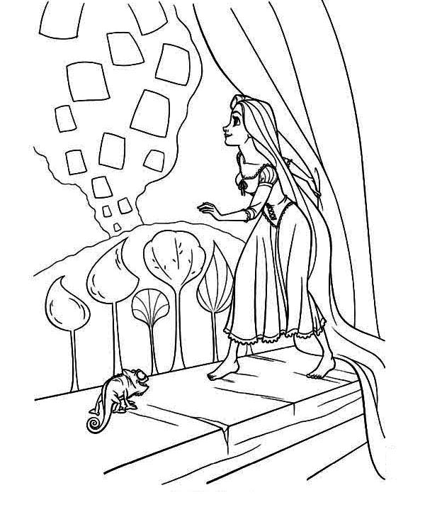 tangled coloring pages lanterns from tangled - photo #4