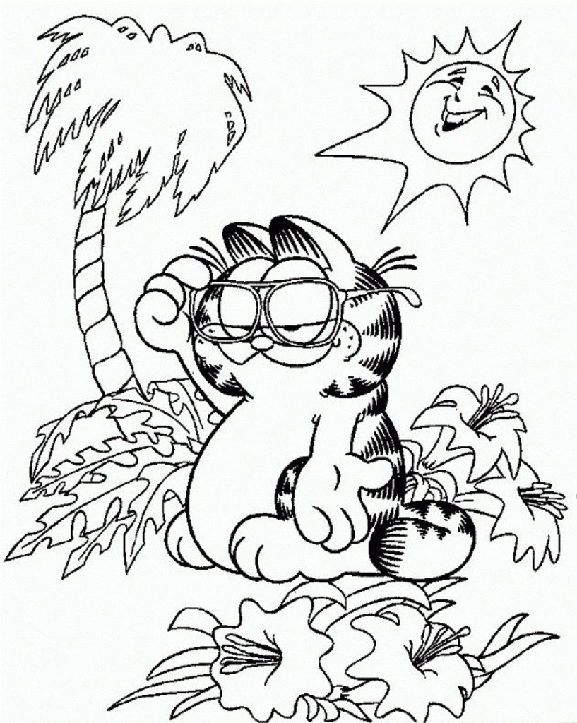 Printable Garfield Coloring Pages   ColoringMe.com