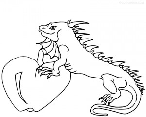 Green Iguana Coloring Page