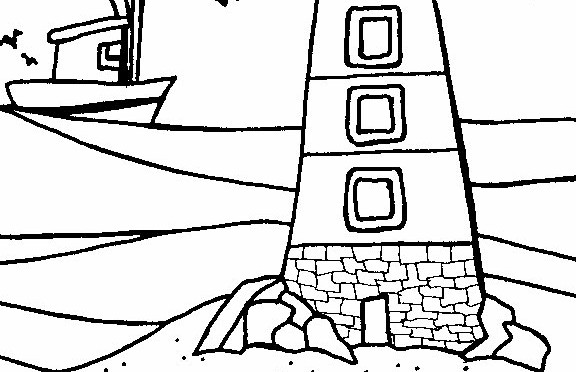Printable Lighthouse Coloring Pages