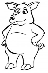 Pig Cartoon Coloring Pages