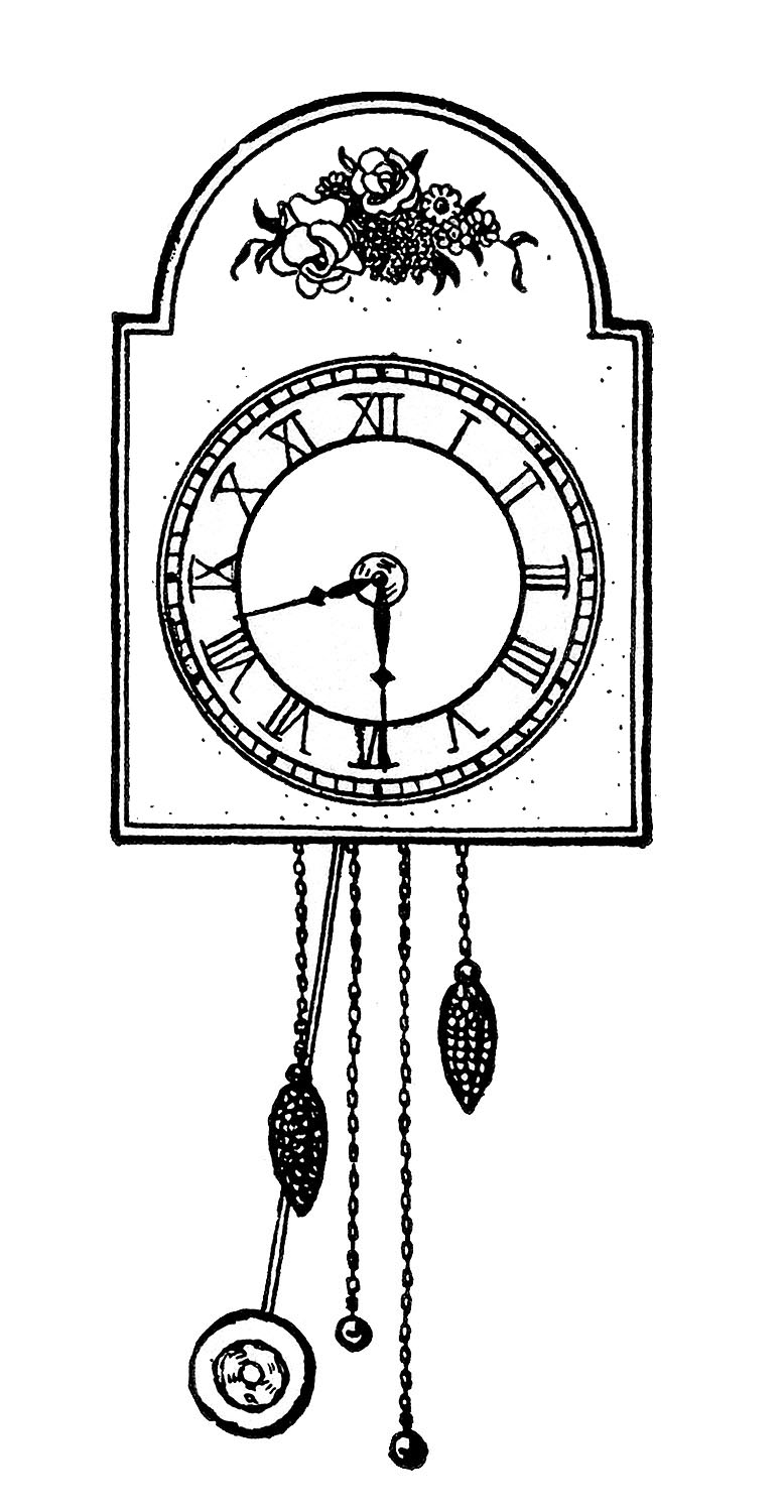 Cuckoo Clock Coloring Page - Free Printable Templates