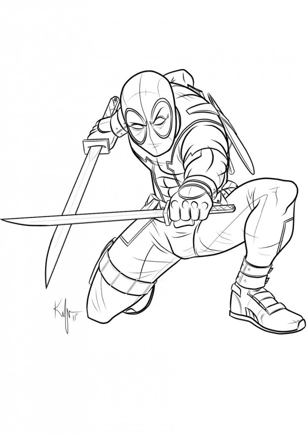 Printable Deadpool Coloring Pages