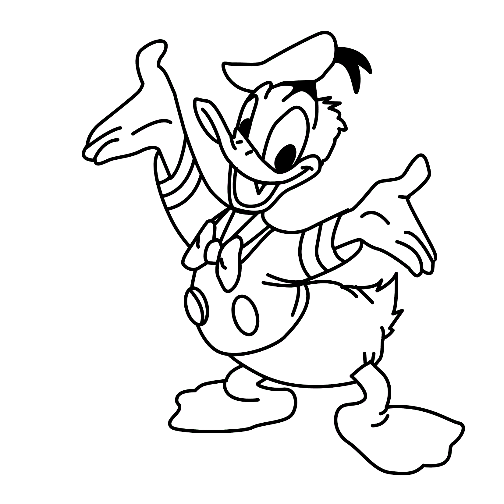 Donald Duck Coloring Sheets.