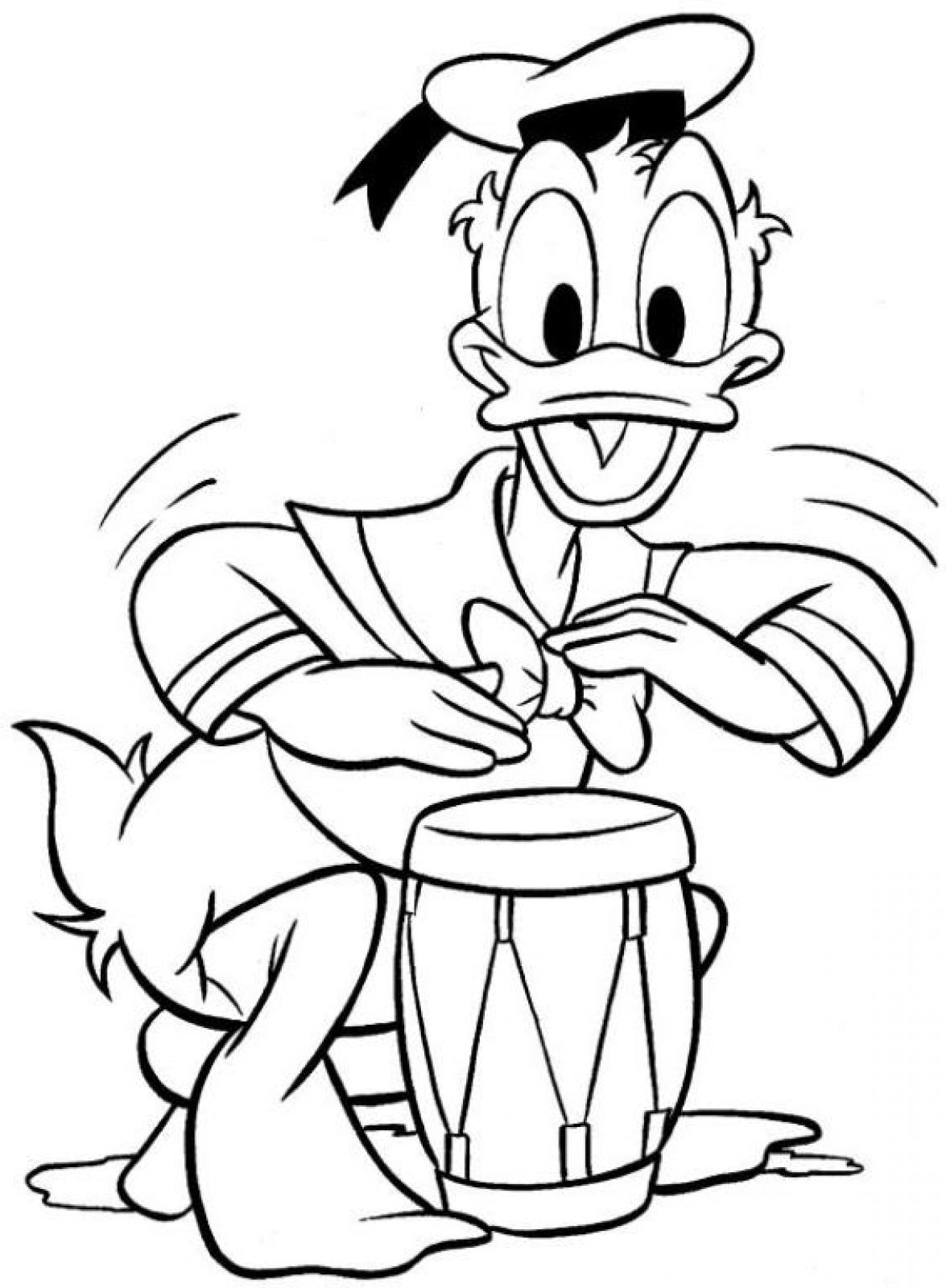 donald duck face coloring page