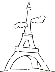 Eiffel Tower Coloring Sheet