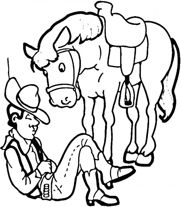 Printable Cowboy Coloring Pages