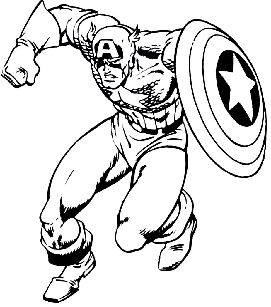 coloring pages for captain america