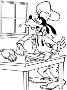 Goofy Cooking Coloring Pages